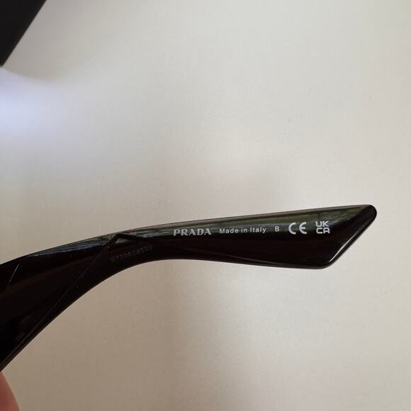 PRADA Unisex Black Silver Gray Lens Rectangle Statement Sunglasses PR 10ZS $565 main image 7